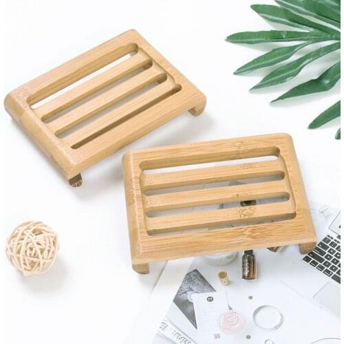 Wooden Soap Dishes Bamboo Soap Tray Holder Soap Rack Plate Box Container Portable for Home Bathroom SUB Sale