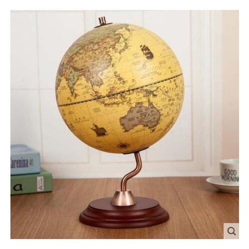 European American style Student Antique globe retro HD bookcase office living room front desk decoration home furnishings Globe