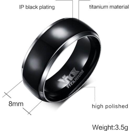 Hot Charm Fashion Titanium Steel Black Ring Simple Mens Ring Jewelry
