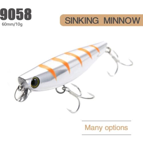 New 1pc Hard Minnow Bait 60mm 10g Fishing Lure Wobblers Long Cast with 2 Hooks Artificial Fishing Lure Professional Minnow