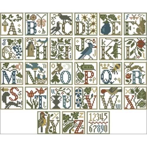 Pat Garden Alphabet patterns counted 11CT 14CT 18CT DIY Cross Stitch Sets wholesale Cross-stitch Kits Embroidery Needlework
