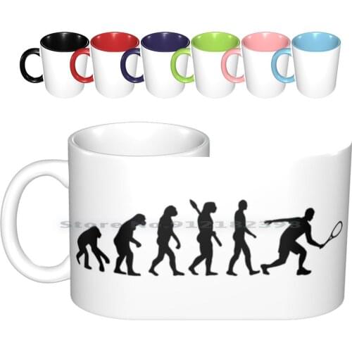 Evolution Squash Ceramic Mugs Coffee Cups Milk Tea Mug Evolution Squash Sports Racket Ball Player Racquetball Tennis Creative