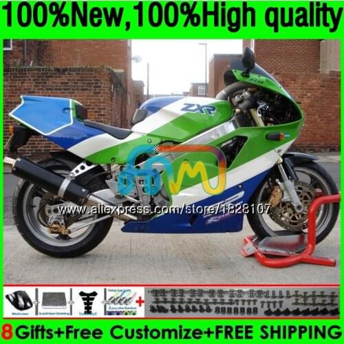 Body For KAWASAKI Bodys ZXR 400 ZXR400 91 92 93 94 95 96 161BS.37 ZXR-400 1991 1992 1993 1994 1995 1996 Fairing Green blue kit