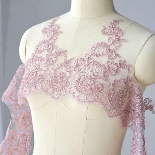 3Yards/lot 10 color Refined Luxury with Continental Car Bone Sequined Lace Wedding Dress Accessories Lace Trim 27cm RS307