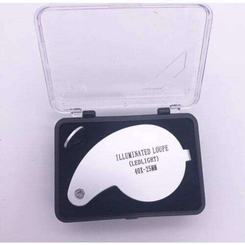 40x 25mm Power Jeweler Illuminated Loupe LED Loop Magnifier Magnifing Glass