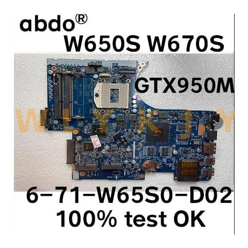 For CLEV0 W650S W650SC W670S W670SR W670SC laptop motherboard 6-71-W65S0-D02 GPU GTX950M motherboard has been 100% fully tested