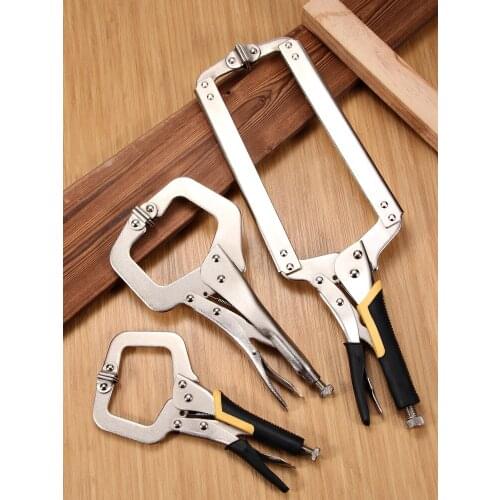 C type vigorous pliers multifunctional universal 10 inch flat head flat mouth afterburning quick clamp fixing tool pliers parts