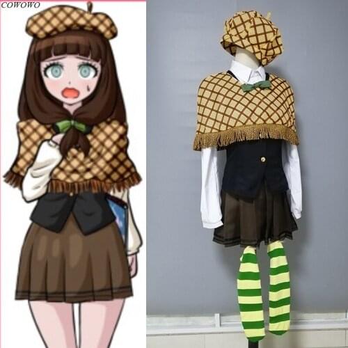 [Customized] Anime! Danganronpa Another2 Nijiue Iroha Lovely Uniform Cosplay Costume Halloween Party Role Play Suit Women NEW