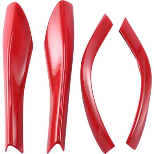 ABS Rearview Mirror Pedestal Trim Cover Rearview Side Mirror Base Cover Trim Decoration for Ford Mustang 2015-2020 Red