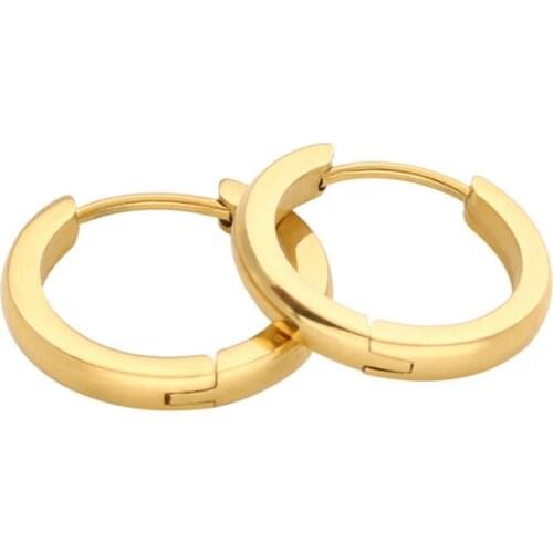 Hot Style Round Gold Silver Color Stud Earrings For Women Men High Quality Stainless Steel Earrings Ear Clip Fashion Jewelry