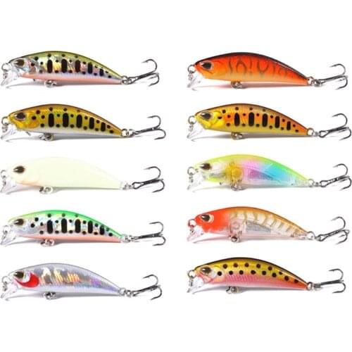5 Pcs Crankbaits Fishing Lure Metal Hooks Wobblers Minnow Trout 4.5g 6cm Artificial Hard Bait 448D