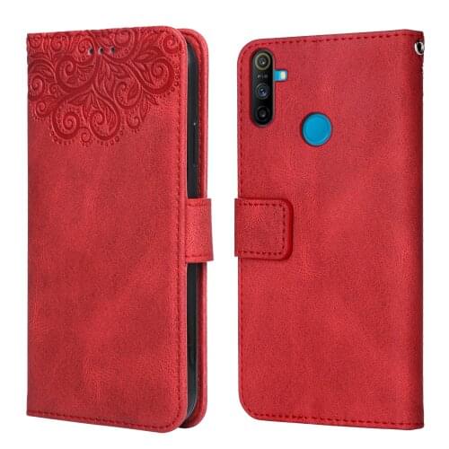 Luxury Leather Case for Realme Narzo 10A Flower Embossing RMX2027 RMX2020 Wallet Flip Phone Case for Realme Narzo 10 A Cover
