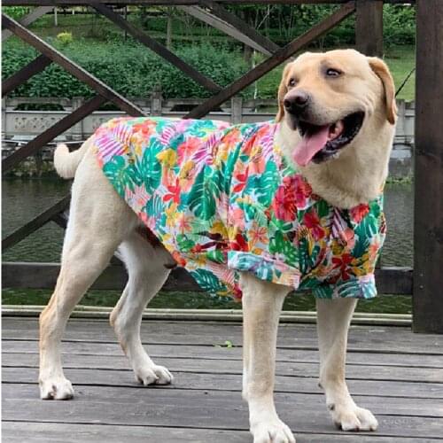 Large Dog Shirt Summer Big Dog Clothes Poodle Bichon Schnauzer Corgi Samoyed Husky Golden Retriever Labrador Dog Clothing Outfit