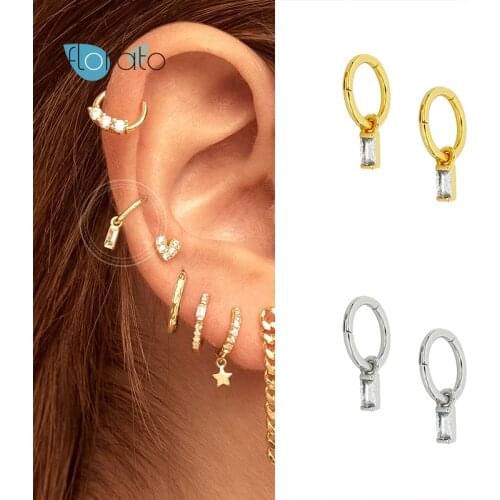 925 Silver Ear Buckle Pendant Bling Zircon Hoop Earring For Women Valentines Day Birthday Charming Gift Fine Simplicity Jewelry