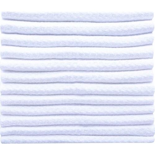 Sinland Homehould Microfiber Waffle Weave Fiber Towel Dishcloths Kitchen Cleaning Cloth Fast Drying 10PC/LOT 20cmx20cm White