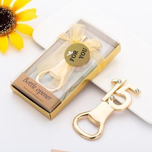 10pcs/lot Party Favors 15 Years Old Birthday Souvenir Creative Gift Alloy Wedding Day Present Opener For Guest Giveaways