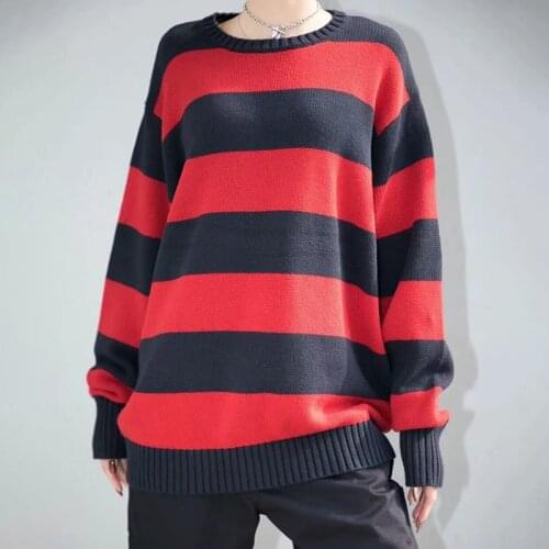 UNUTH Girls Oversize Striped Sweatshirts 2020 Autumn Fashion Ladies Vintage Soft Cotton Pullovers Streetwear Women Chic