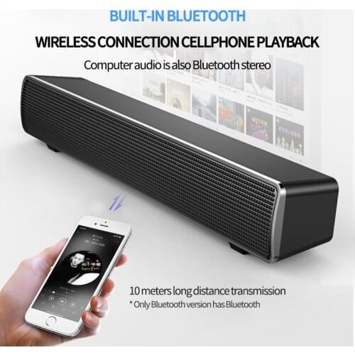 USB connection computer speaker bar stereo long subwoofer music player 3D surround stereo woofer 3.5mm audio input PC laptop