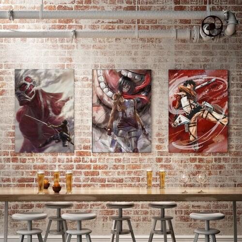 WTQ Canvas Painting Anime Posters Attack on Titan Poster Classic Cartoon Wall Decor Wall Art Picture Room Decor Home Decor