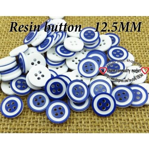 100PCS 12.5MM royablue 4-Holes RESIN buttons coat boots sewing clothes accessories R-112