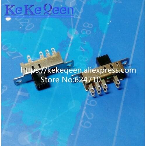100Pcs/lot SS23E04 SS-23E04 SS23E04G5 Double Toggle Switch 8 Pins 3 files 2P3T DP3T Handle high 5mm small slide switch