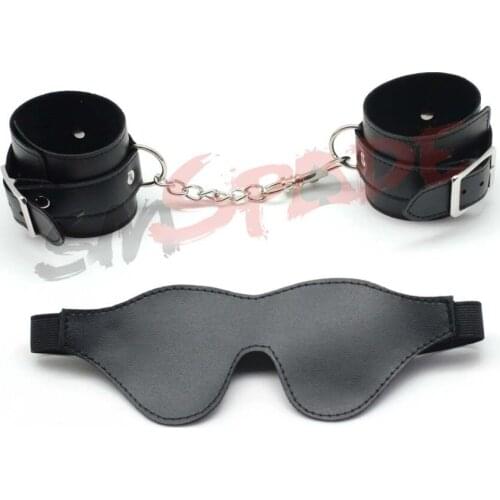 2019 bondage restraints kit for beginners ,adult sex restraint handcuffs and blindfold,fun flirting sex game accessories