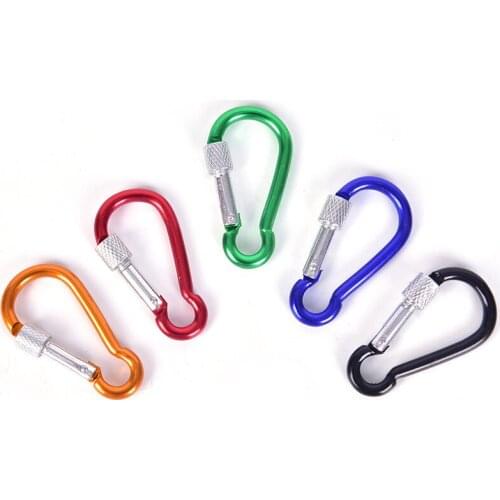 HOT! Aluminum Snap Carabiner 25g Climbing Accessories D-Ring Key Chain Clip Keychain Hiking Camp Mountaineering Hook 5Pcs