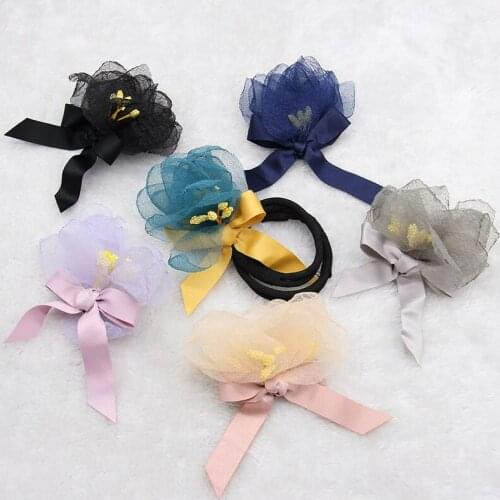 5pcs diy Hand-burned Edge Chiffon Fabric Flower Accessories Flower Hairpin Jewelry Hat Accessories Fabric Bow