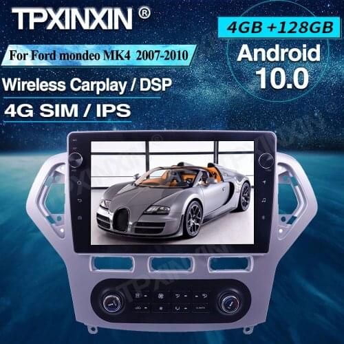 For Ford mondeo MK4 2007-2010 Car Radio 128 Android 10 Car Multimedia Player Radio GPS Navigtion Tape Recorder Wireless Carplay