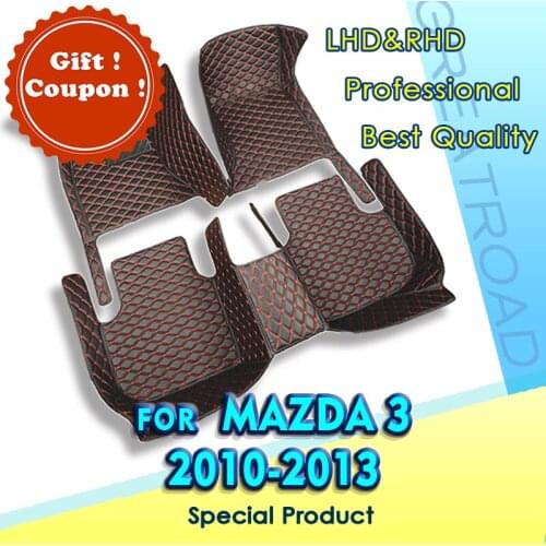 Car Floor Mats For Mazda 3 2010 2011 2012 2013 Custom Auto Foot Pads Automobile Carpet Cover interior accessories