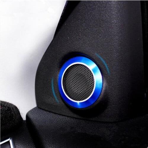 Car-styling Aluminum Alloy 2pcs/set interior audio speaker decoration trim cover ring sticker case for MITSUBISHI ASX Outlander