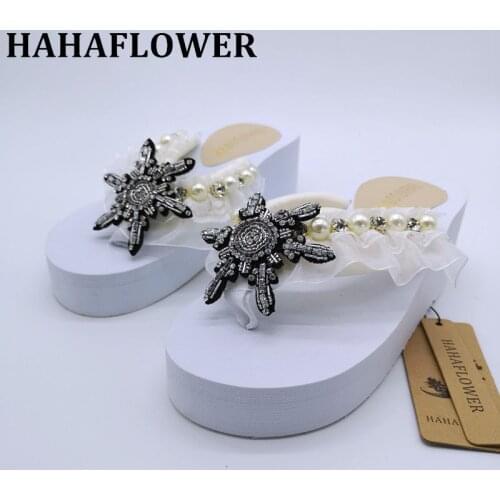 HAHAFLOWER Platform Sandals Wedge Women snowflake High Heels Beach Fashion Female 2018 Summer Ladies Shoes free shipping