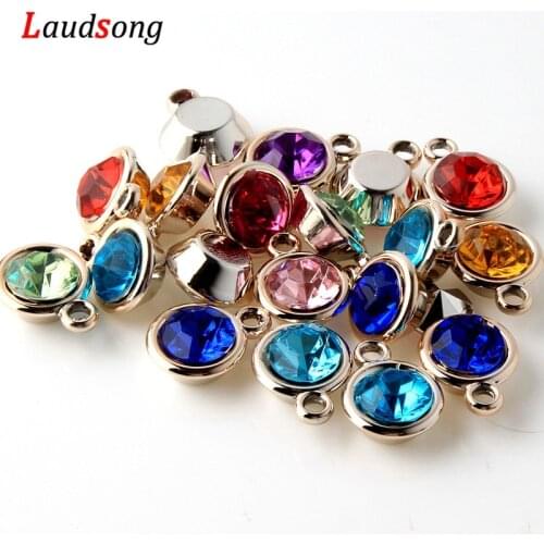 50Pcs Rose Gold Acrylic Beads Drill Charm Pendants For Jewelry Making Bracelet necklace Accessories Findings