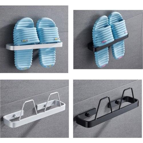 Black Shoe Rack Simple After door Punch Free Iron Modern Storage Rack Shoe Hanger Slippers Shelf for Home Bathroom
