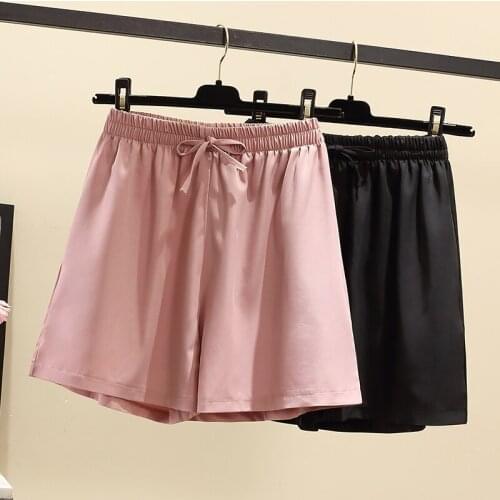 Black Chiffon Elastic Waist Wide-Legged Plus Size 5Xl Large Fashion Zevity Basic High Waist Summer WomenS Casual Shorts 2021