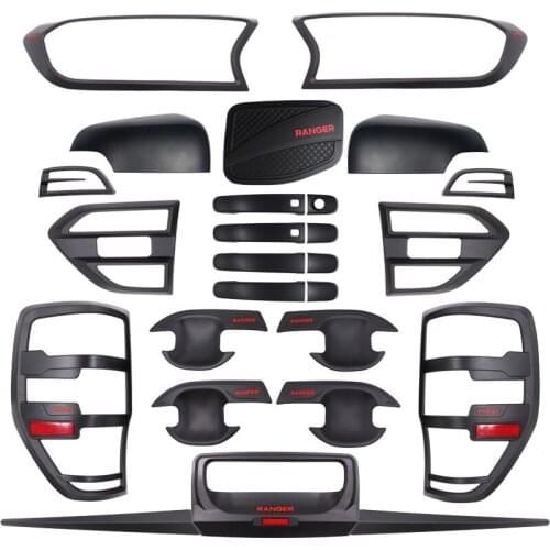 For 2019 2020 Ford Ranger T8 MK3 Body Kits Cover Tuning Car Accessories Matte black ABS Plastic Auto Styling Moulding Accessory