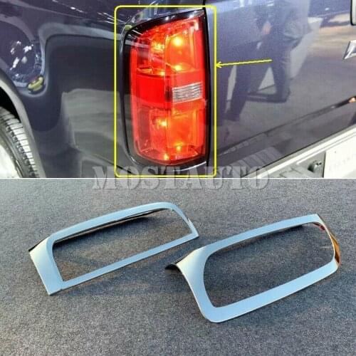 For Chevrolet Colorado / GMC Canyon 2nd Gen 2015-2020 ABS Chrome Rear Tail Light Lamp Cover Trim 2pcs Car Accessories Interior