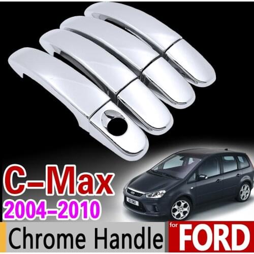 For Ford C-MAX 2004-2010 Chrome Handle Cover Trim Set for 4Dr C MAX MK1 Car Accessories Stickers Car Styling 2004 2006 2007 2008