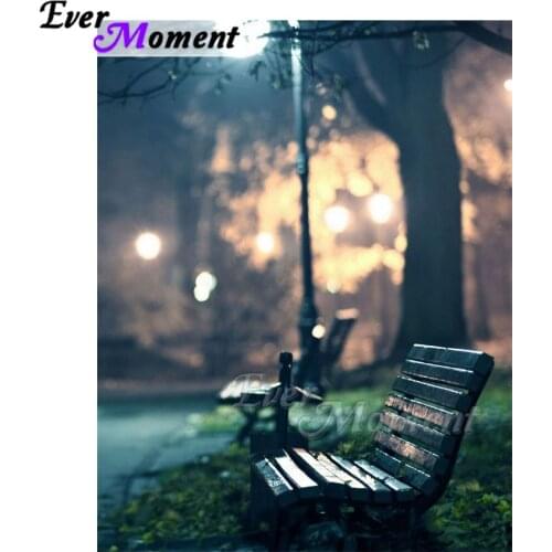 Ever Moment Diamond Painting Bench Night Light Artwork 5D DIY Square Drill Picture Of Rhinestone Diamond Embroidery ASF1984