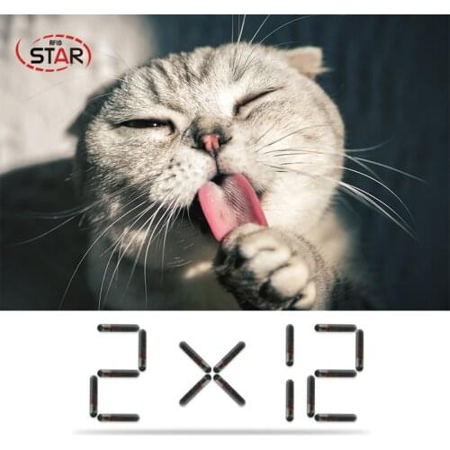 50pcs 2.12x12mm/1.4X8MM/1.25X7MM pet identification injectable microchip for animal id, ISO 11784 FDX-B microchip pet rfid