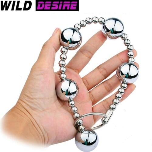 Sex Toys for Women Female Men Sexy Beads Vagina Sex Butt Plug Pull Ring 5 Balls Metal Erotic G-spot Butt Anal Ass Intimate Toys