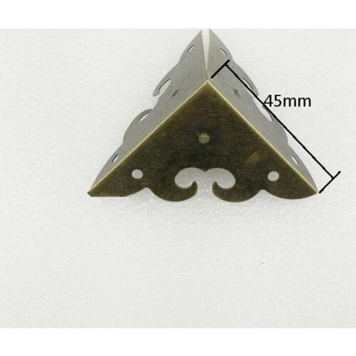 Chinese Antique Iron Cover Wooden Box Hollow Cloud Coner,Wine Box Protector,Embellishment Findings Triangle Corners,45mm,20Pcs