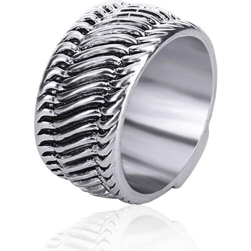 Vintage Ring Chain Rings for Men Women Size 7-11 Trendy Classic Stainless Steel Fashion Chain Link Finger Rings Male Jewellery