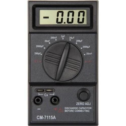 CM7115A Digital Practical Capacitor Meter Multimeter with Users Manual Test Leads