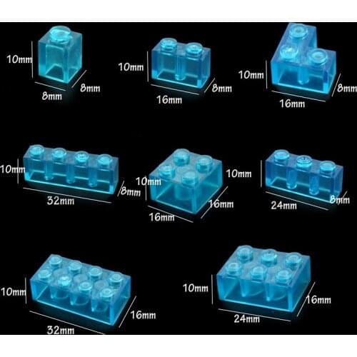 DIY Building Blocks Thick Transparent Figures Bricks Best Educational Creative Toys for Children Gifts Size Compatible With lego
