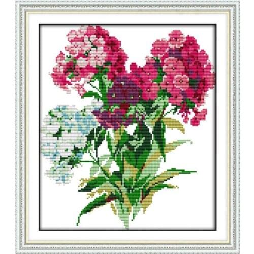 The bouquet cross stitch kit aida 14ct 11ct count printed canvas stitches embroidery DIY handmade needlework