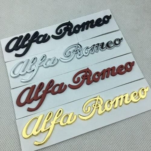 For Alfa Romeo Letter Sticker for Alfa 146 147 155 156 159 Stelvio Giulia Giulietta Mito GT Side Rear Emblem Alloy Accessories