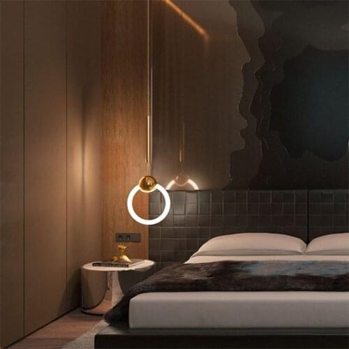 Nordic Restaurant Ring Water Drop Pendant Lights Modern Dining Room Light Luxury Pendant Lamps Bedroom Hanging Lights Fixtures