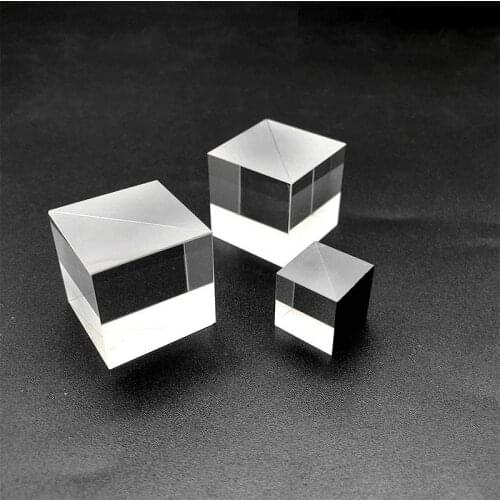 Custom Beamsplitter Cube 25*25*25mm Prism Right Angle Triangle Prism Cube Beamsplitter AR Coating Right Angle Prism Glue Prism