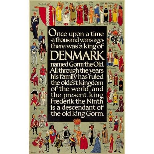 Denmark Travel Posters Once Upon A Time Classic Wall Sticker Canvas Paintings Decorative Vintage Poster Home Bar Decor Gift